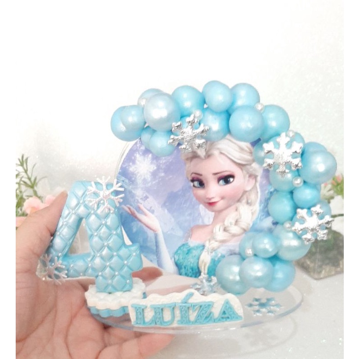 Vela topo de bolo personalizado Frozen aniversário