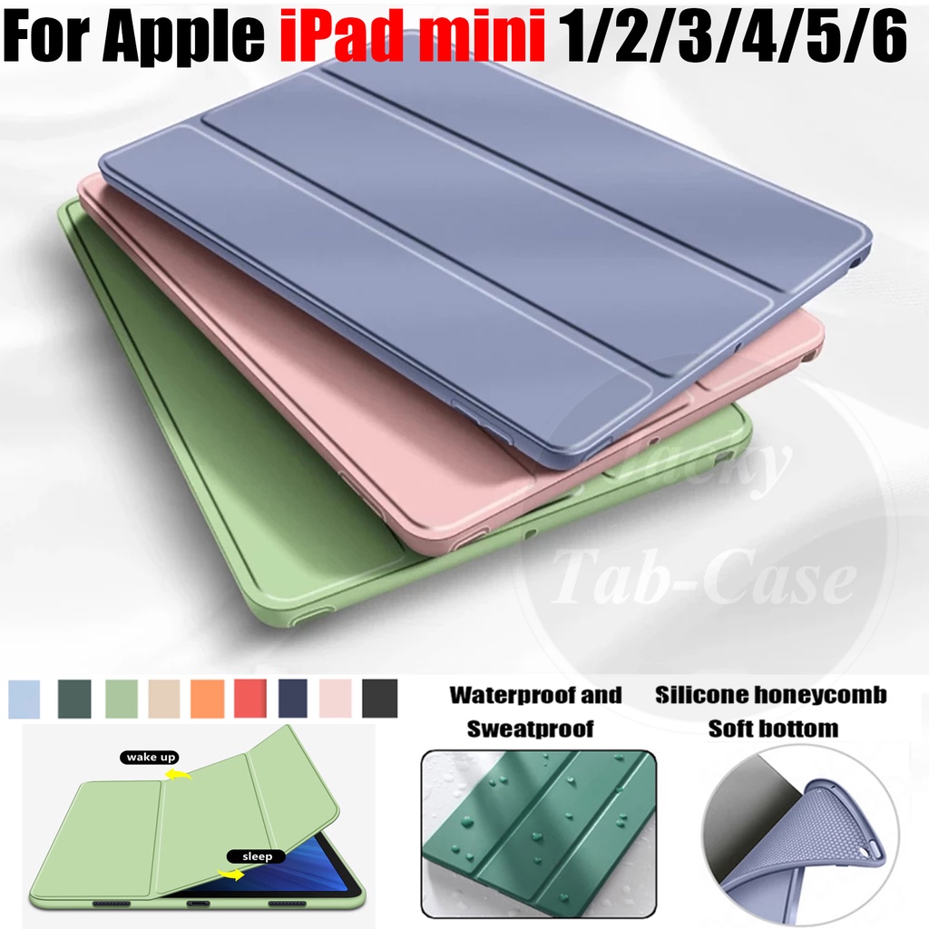 Capa De Couro De Pele PU Para iPad Apple mini 1 2 3 4 5 6 7.9 8.3 Polegadas mini6 mini5 mini3 Silicone Dobrável