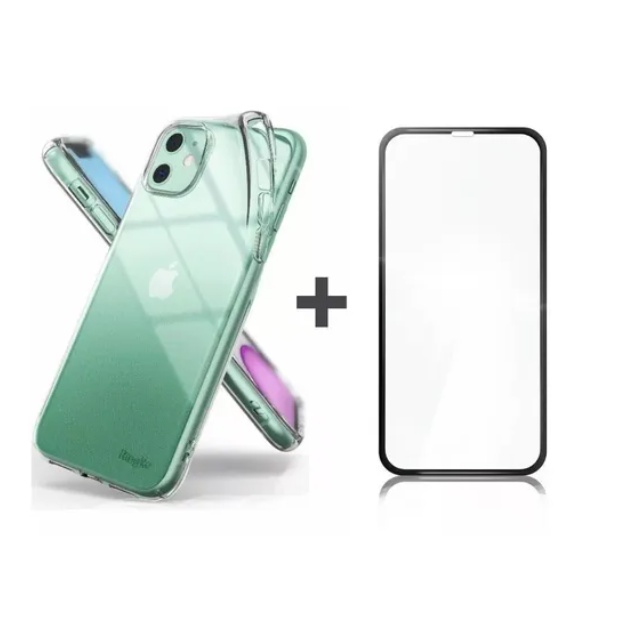 IPhone 11 Kit Capa Anti-Impacto Transparente + Pelicula Vidro Temperado 3D