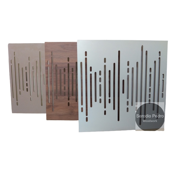 Kit 4 Difusor acústico Sound Wave W2 50x50cmx6mm painel em mdf Cru (sem espuma)