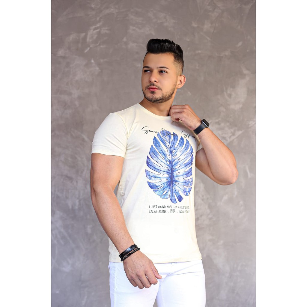 CAMISETA MASCULINA TRADICIONAL PREMIUM 100% ALGODAO MALHA CONFORTAVEL IBIZA ESTAMPADA