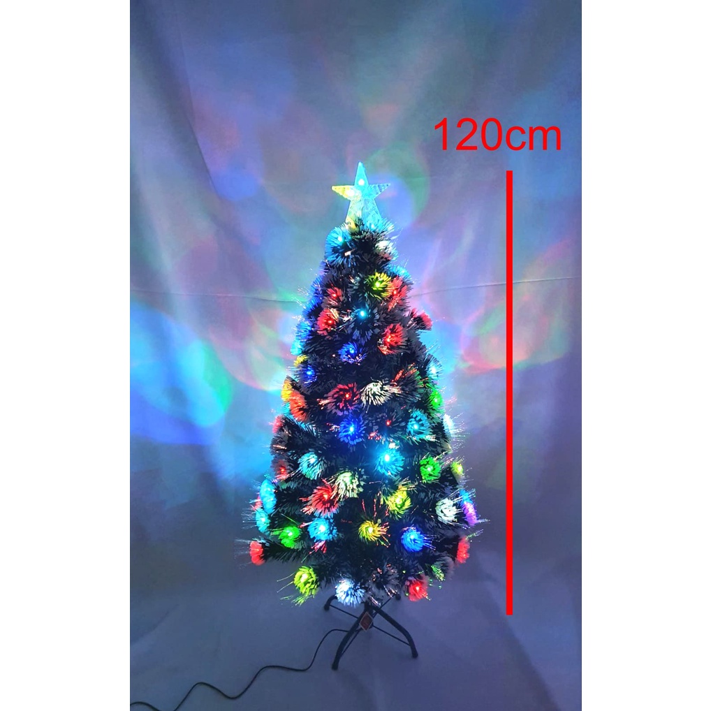 Árvore de Natal LED Fibra Ótica Nevada 120Cm Luzes Colorida | Shopee Brasil
