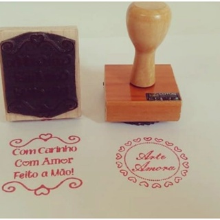 Carimbo 5x5 Cm Personalizado Com Sua Logo Para Sacola Kraft em Oferta na Shopee