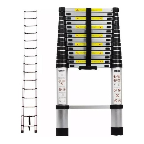 Escada Telescópica De Alumínio 5m Com 13 Degraus Reta Siga Tools Mega Promoção Imperdível Black Friday - Envio Imediato