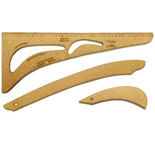 Kit Regua Conjunto Costura Modelista Nº2 Profissional 3Pçs MDF em Oferta na Shopee
