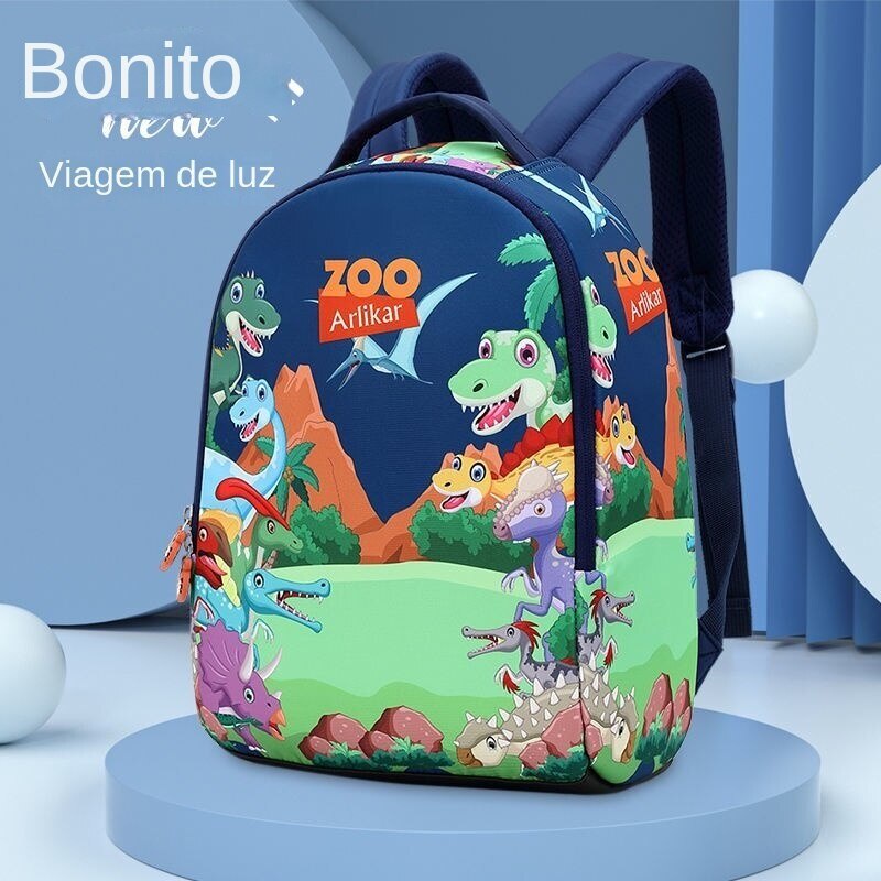 Mochila Infantil Dinossauro Meninos Meninas Escolar Jardim De Infância 1-8 Anos De Idade Desenho Animado Anti-Perda