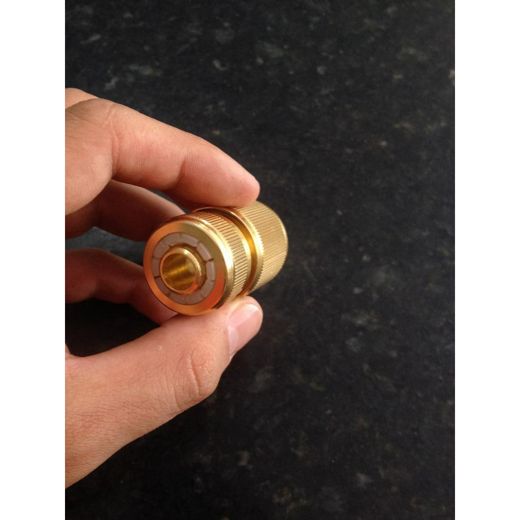 Engate Rapido De Aluminio Para Mangueira De Jardim 1/2 com banho de bronze de metal - Fácil — imagem 2 de 2