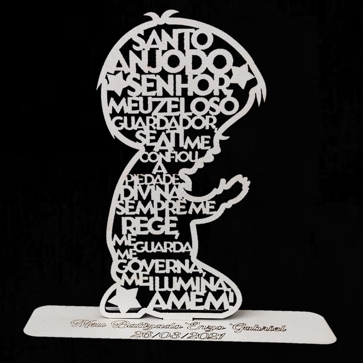 10 Lembrancinhas Santo Anjo Menino Rezando Mdf Branco Personalizado em Oferta na Shopee