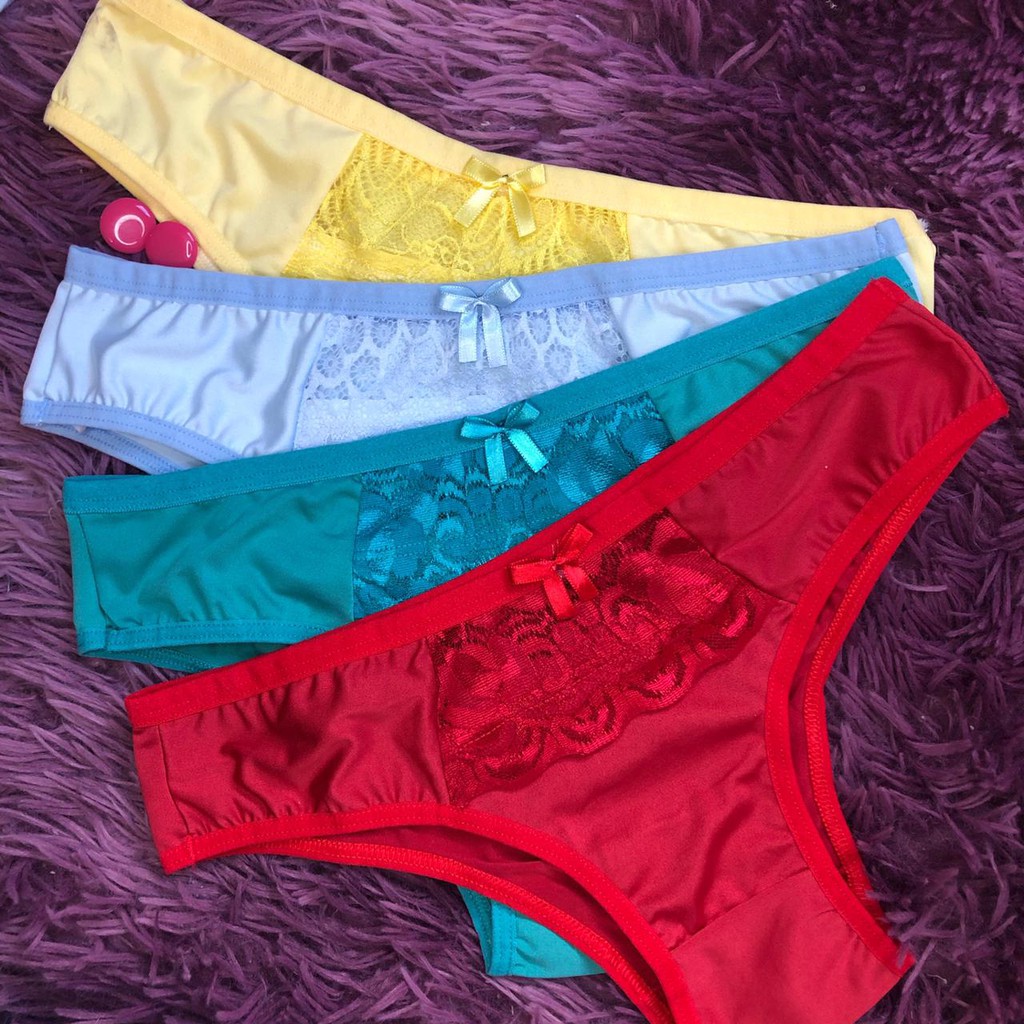 Kit Com 5 calcinha Luara em Renda e Micofibra Confortavel Dia a Dia em Oferta na Shopee