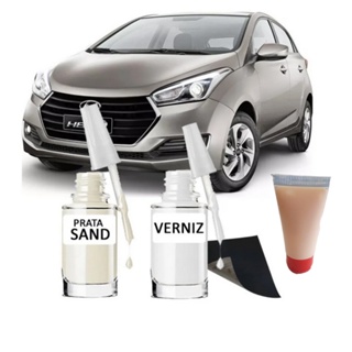 Tinta Tira Risco Automotivo Hyundai Hb20 Prata Sand 10ml + Cera De Polir 15ml Para Polimento em Oferta na Shopee