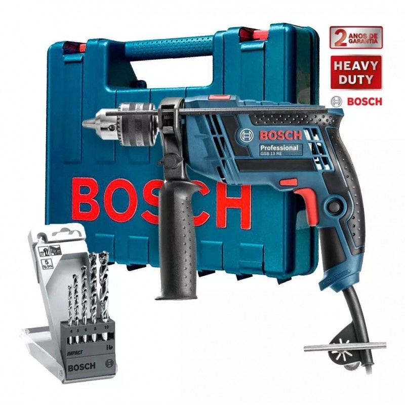 Furadeira Impacto 12 650w Gsb 13 Re Maleta Jg Brocas Bosch Shopee