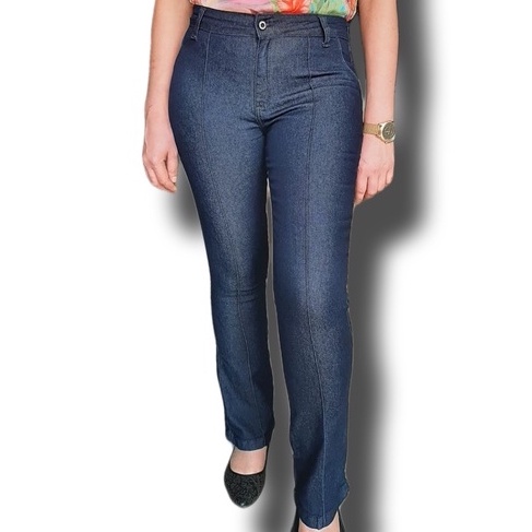 Calça Jeans Feminina Flare Com Nervura Azul cód.1032/1033