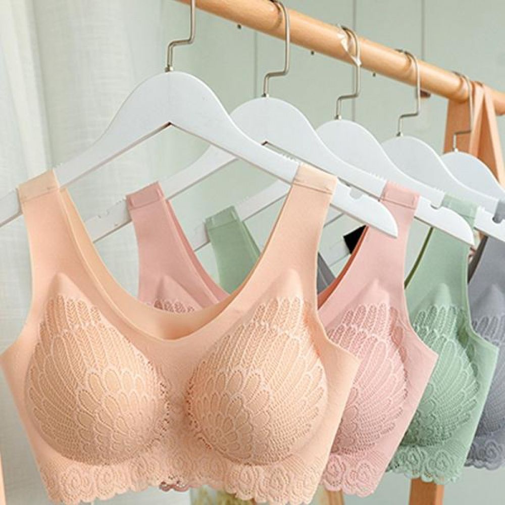 KIT até 3 Sutiã Super Confortável 3D Top de latex Sem Costura Bojo Removível Renda