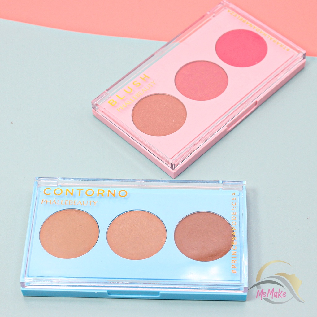 Paleta trio contorno/ paleta trio blush - Phallebeauty em Oferta na Shopee