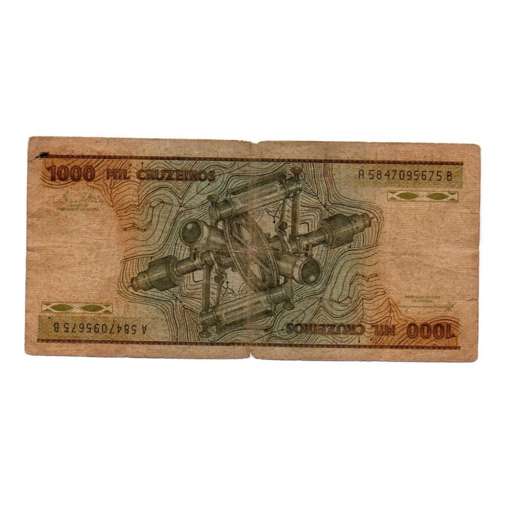 1000 Cruzeiros Barão do Rio Branco C163 Bc Cédula Antiga