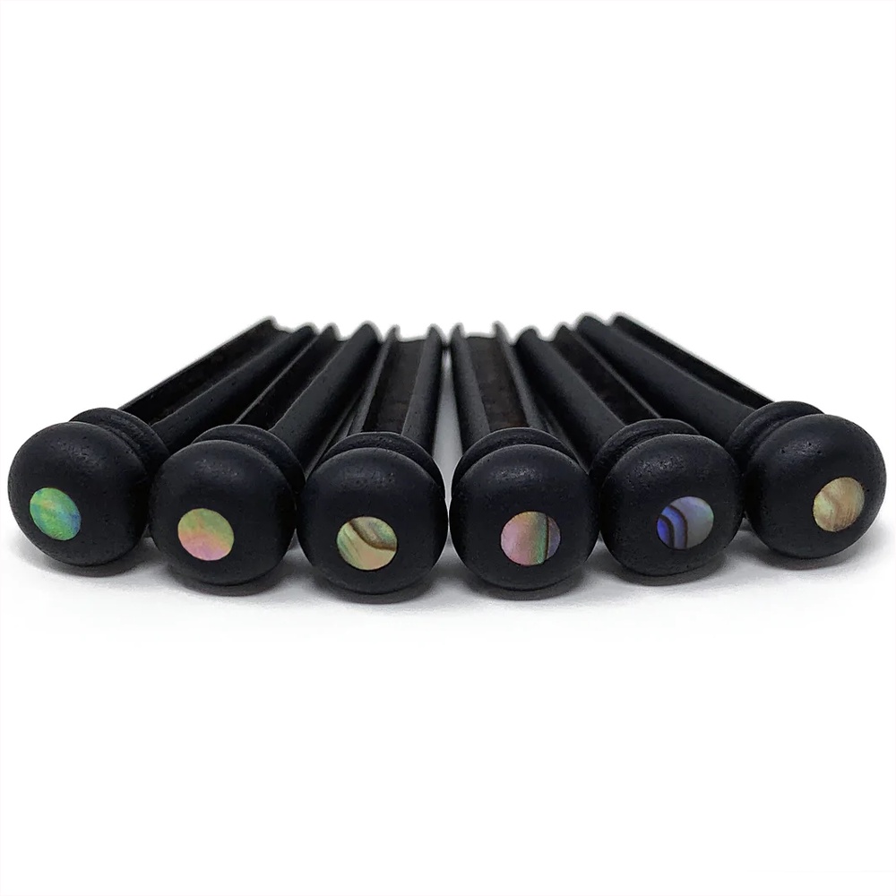 Kit 6 Pinos De Madeira Ébano Com Abalone Para Violao Aço Folk em Oferta na Shopee