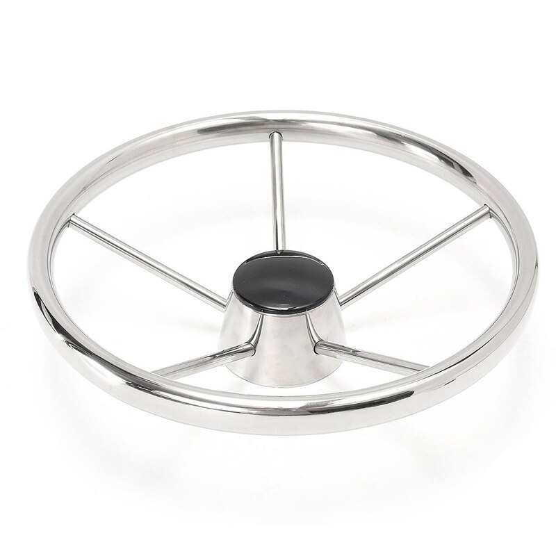 Volante Náutico 343Mm Em Aço Inox Para Fishing Barco Lancha