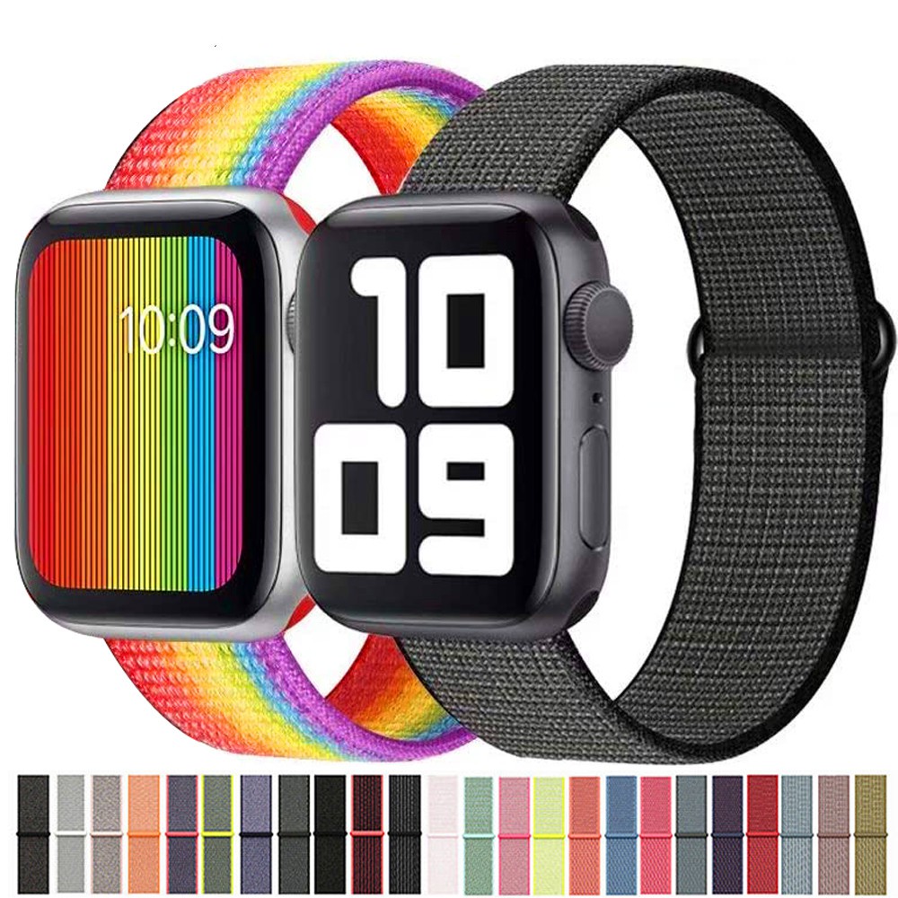 [A] Nylon Strap for Apple watch 5 Band iWatch band 42mm 38mm Sport Loop Watchband bracelet Apple