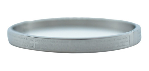 Pulseira Bracelete Masculino Pai Nosso Aço Inox Prata