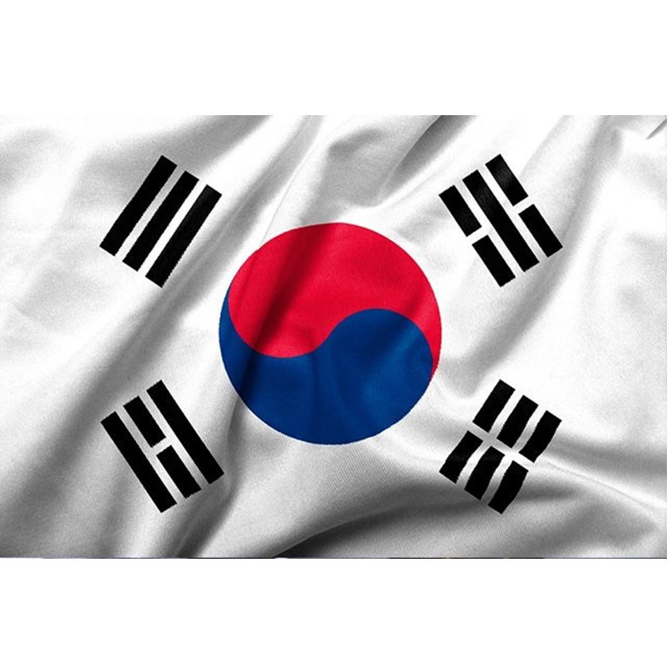 Bandeira Da Coreia do Sul Oficial 90 x 150 cm C/ Anilhas p/ Mastro Costurada Excelente p/ Exteriores