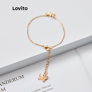 Lovito Pulseiras de Corrente de Borboleta L17M441 (Ouro)