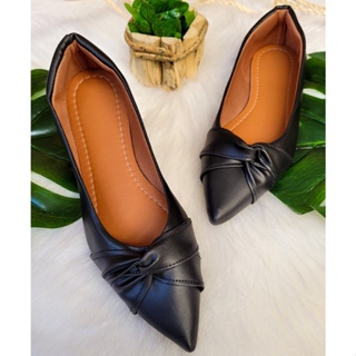 Sapatilha Feminina Bico Fino Preta Sapato Feminino Rasteirinha Napa Casual Contável Promoção Premium em Oferta na Shopee