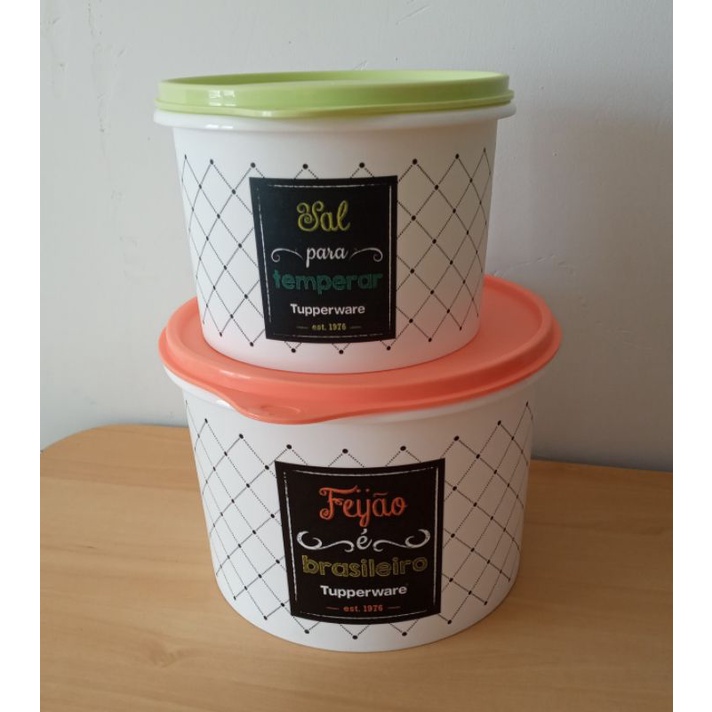 Tupper   Caixa Kit Bistrô  Feijão 2kg Sal 1,3kg  Tupperware Original