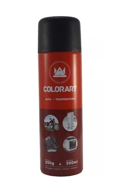 Tinta Alta Temperatura Spray Preto Fosco 600oc - Colorart