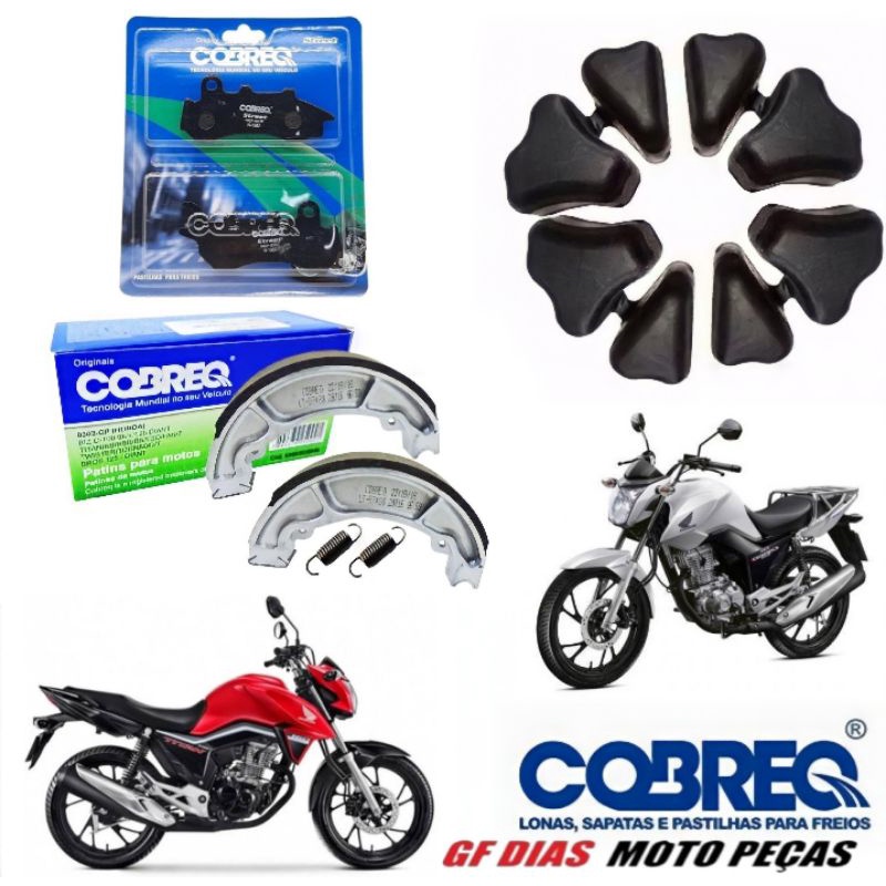 Kit Lona Pastilha Dianteira Bucha Da Coroa Moto Honda Cg Tinta Fan