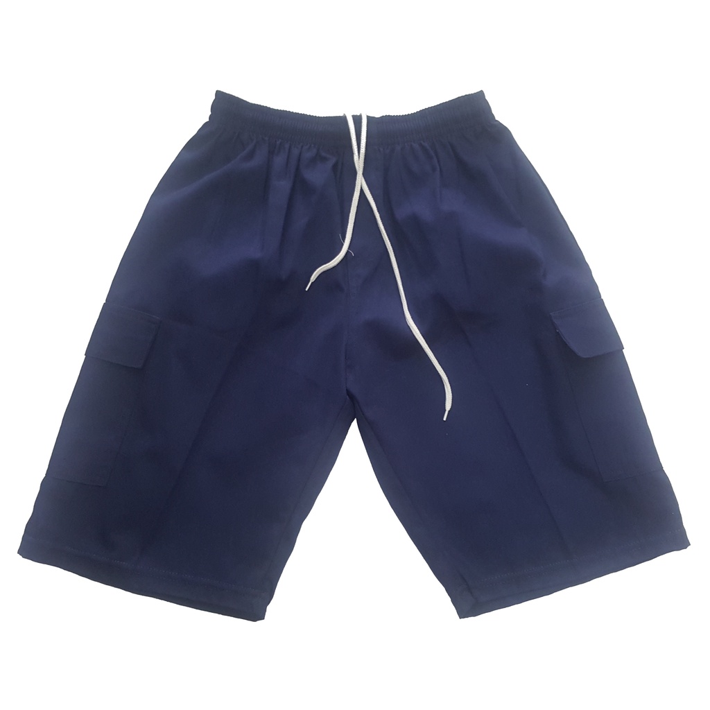 Bermuda masculina Algodão Sarja lisa cargo bolso menino Infantil Juvenil