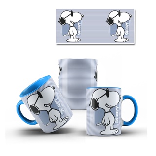 Caneca Snoopy de Porcelana Azul COM NOME - Vários modelos em Oferta na Shopee