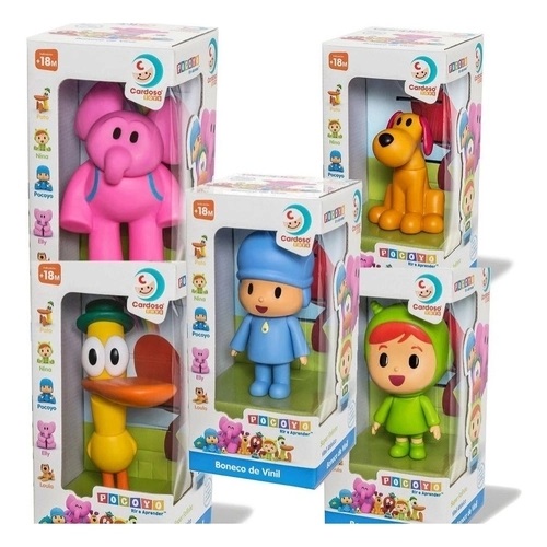 Kit 5 Bonecos Turma Do Pocoyo Vinil Cardoso Toys | Shopee Brasil