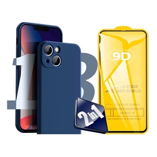Capa Capinha Aveludada Para iPhone 13 + Película Vidro 9d