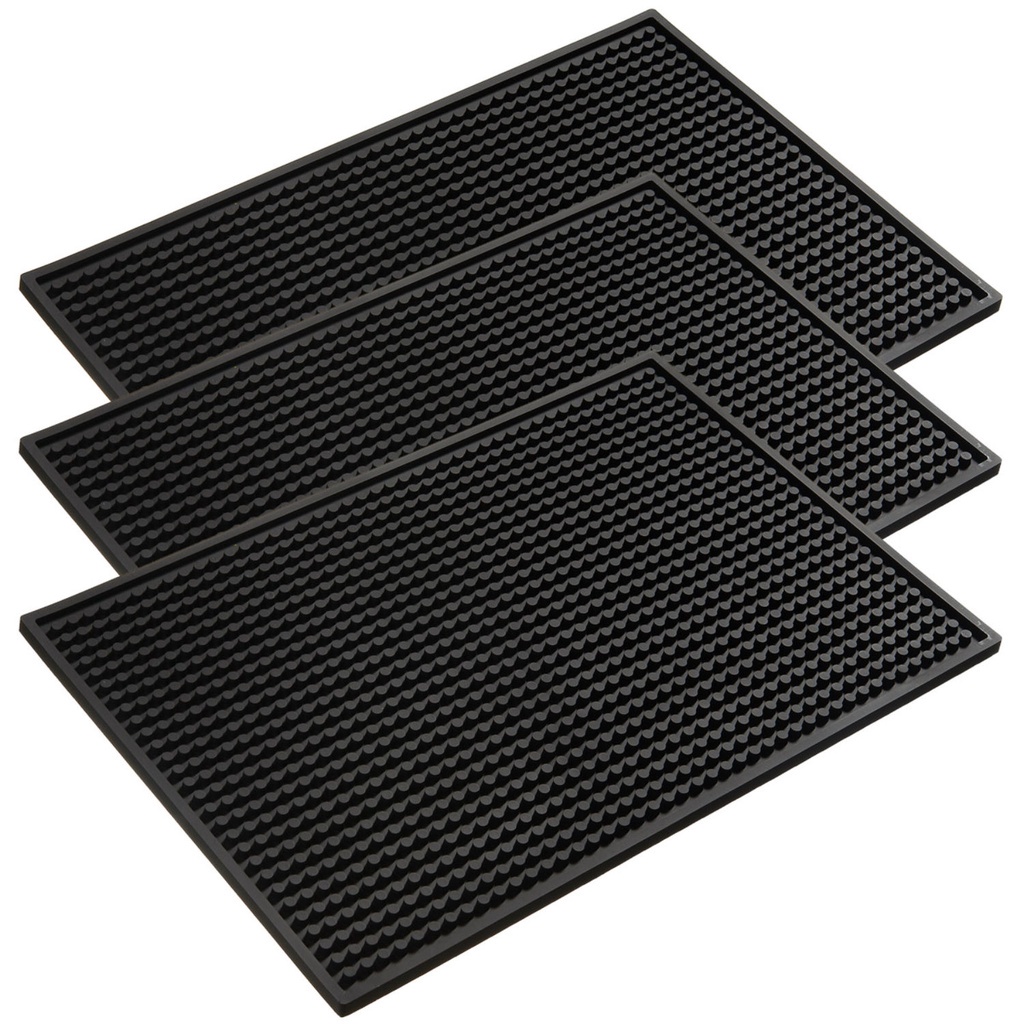 Tapete Escorredor Bar Mat 45 x 30 cm Cozinha 3 unidades Emborrachado Premium Descanso de Copo Talher