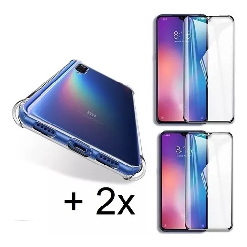 Kit 2x Película Vidro 9d + Capa Shock Xiaomi Mi 9 Se 5.97