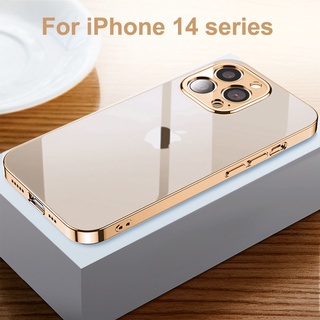 Novo Quadrado Revestimento Transparente Macio TPU Capa Para iPhone 14 Plus 13 14 Pro Max funda