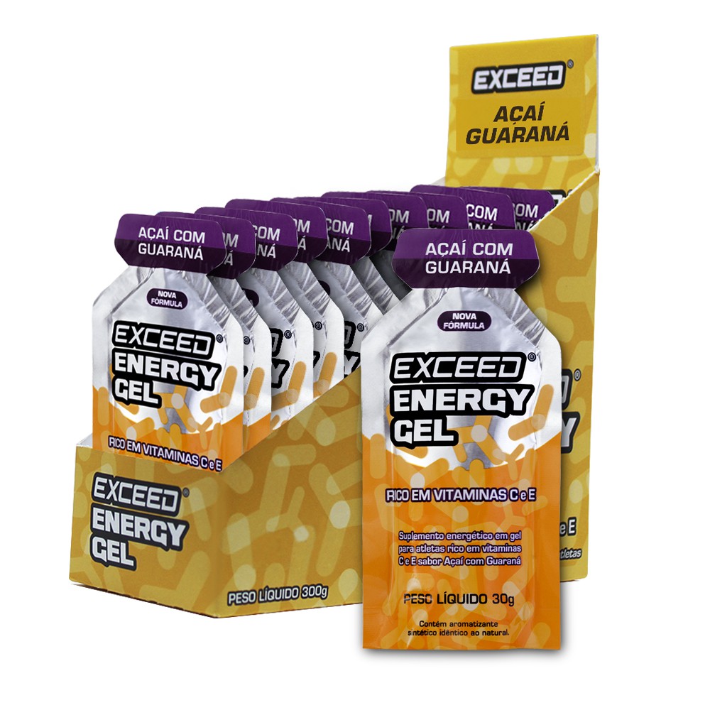 Gel de Carboidrato Exceed Energy Gel 30g Caixa Com 10 unidades | Shopee ...