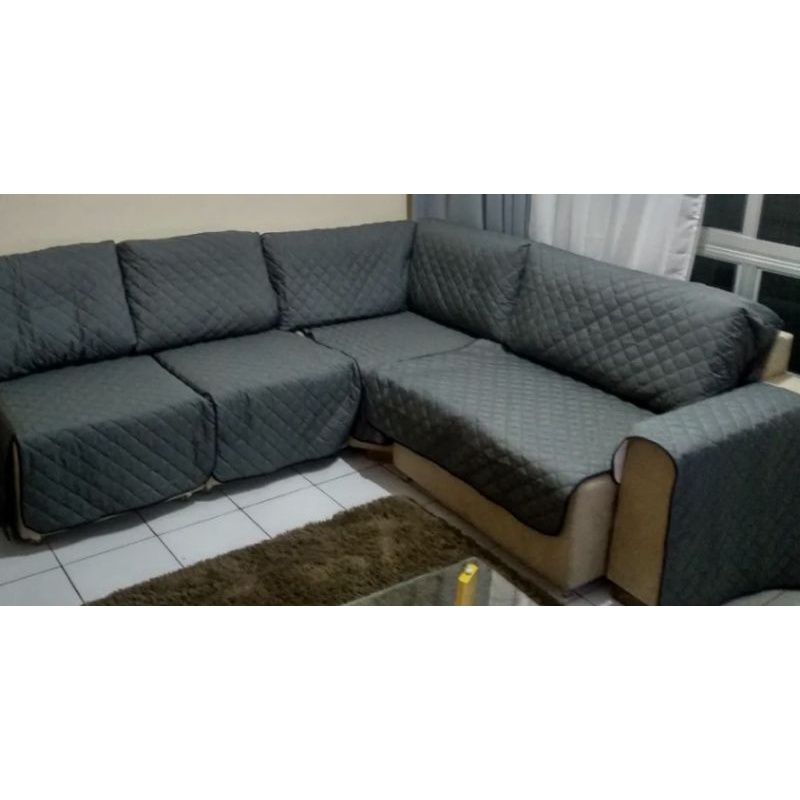 Protetor de sofá de canto 5 lugares sob medidas(verificar as medidas antes)  Promoção. | Shopee Brasil