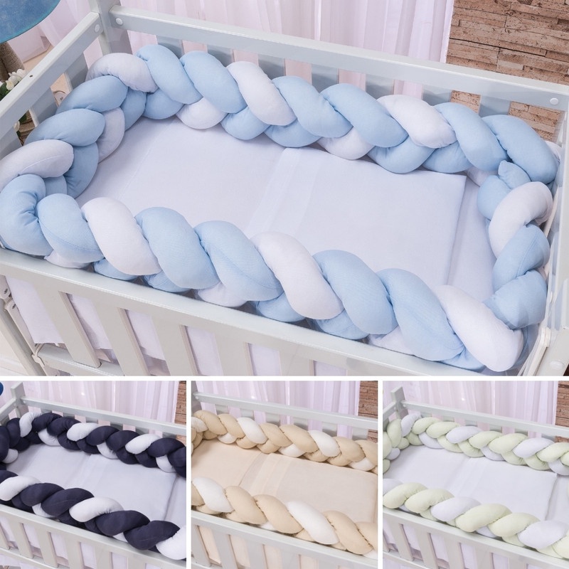 Mini Kit Berço Trançado Happy Menino Bebê Malha 100% Algodão 6 Peças Completo Protetor De Berco Tranca Mini Bebe Masculino Jogo de Berço Enxoval Completo Infantil Maternidade Recém Nascido Conforto Com Enchimento Em Fibra de Silicone