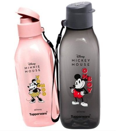 Tupperware Eco Tupper Garrafa Rosa Minnie Ou Mickey Preta Quadrada Plus ...