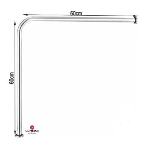 Kit 02 Barra De Apoio Para Vaso Sanitário 60 X 60 Corrimão Em L