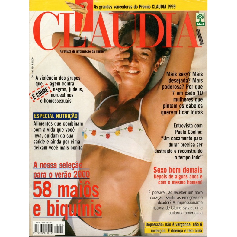 [ITEM DE COLECIONADOR] [RARIDADE] Revista Claudia – Vanessa Nunes – Ano 38 – Número 11 – Novembro 1999