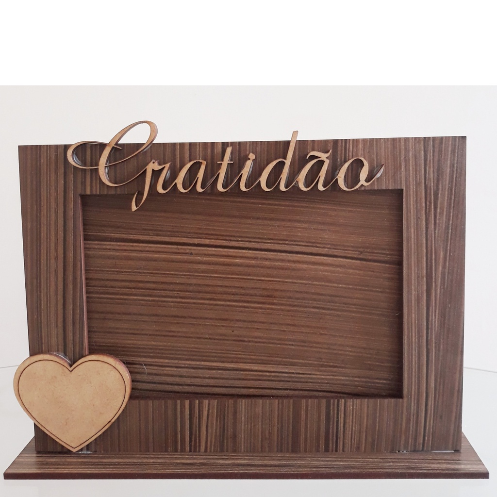 Kit 03 Porta Retratos 10x15 MDF | Gratidão Amor Família | Decorativo e Presenteável — imagem 2 de 2