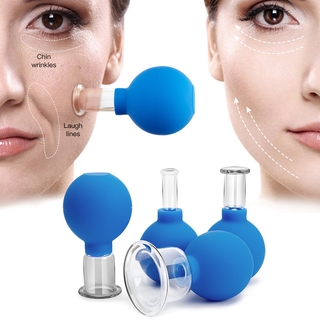 Fireless Vácuo Cupping Cup Set Cabeça De Borracha Copo De Vidro Remoção De Gordura Facial Massagem Corporal Jar Beleza Levantamento Conjunto
