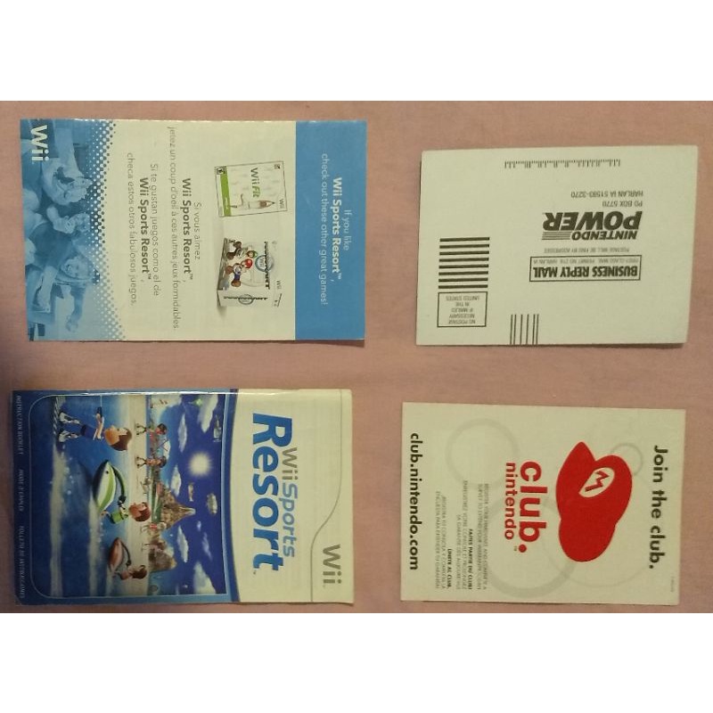 manual e folhetos do jogo wii sports resort para Nintendo Wii produto original