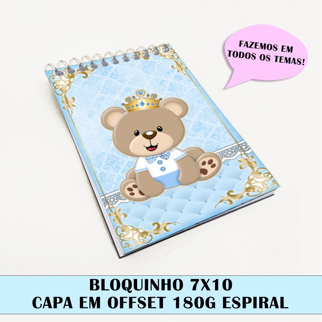 Bloquinho tema urso príncipe