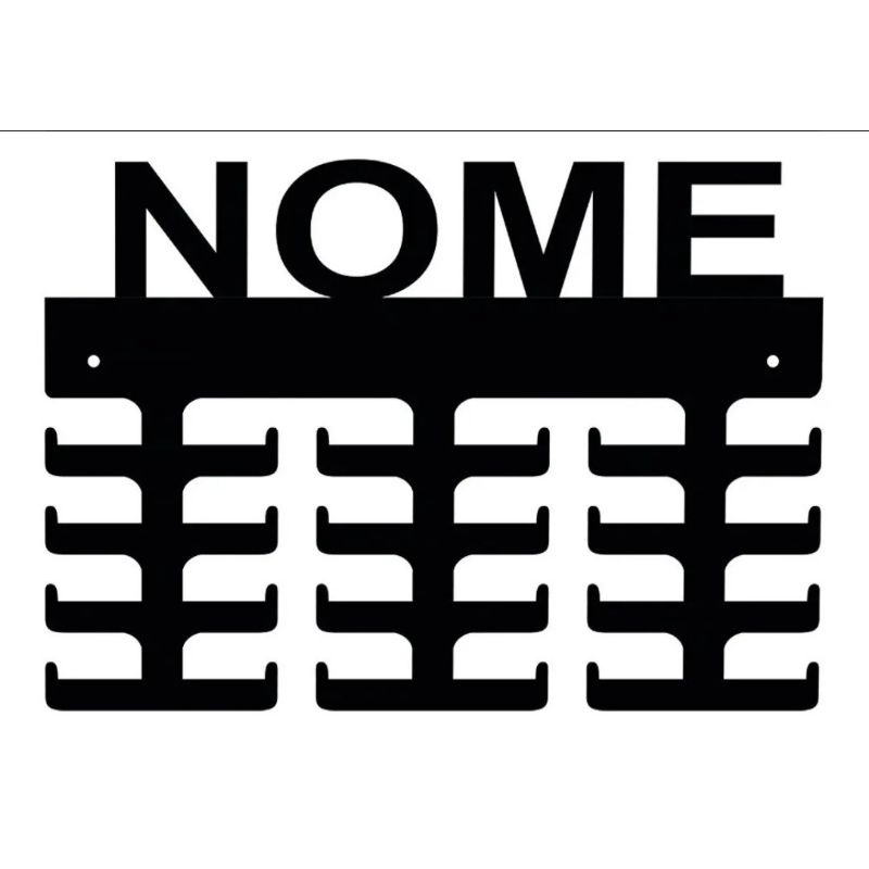 Porta Medalhas com nome personalizado MDF em Oferta na Shopee