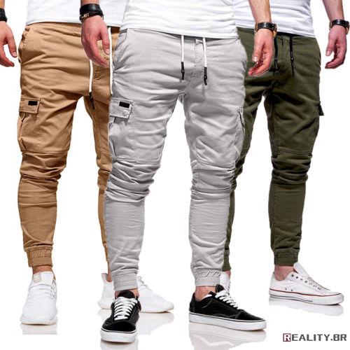 calça slim fit masculina academia