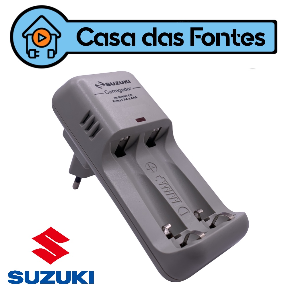 Carregador De Pilha Suzuki Pilhas AA e AAA Recarregáveis (P)