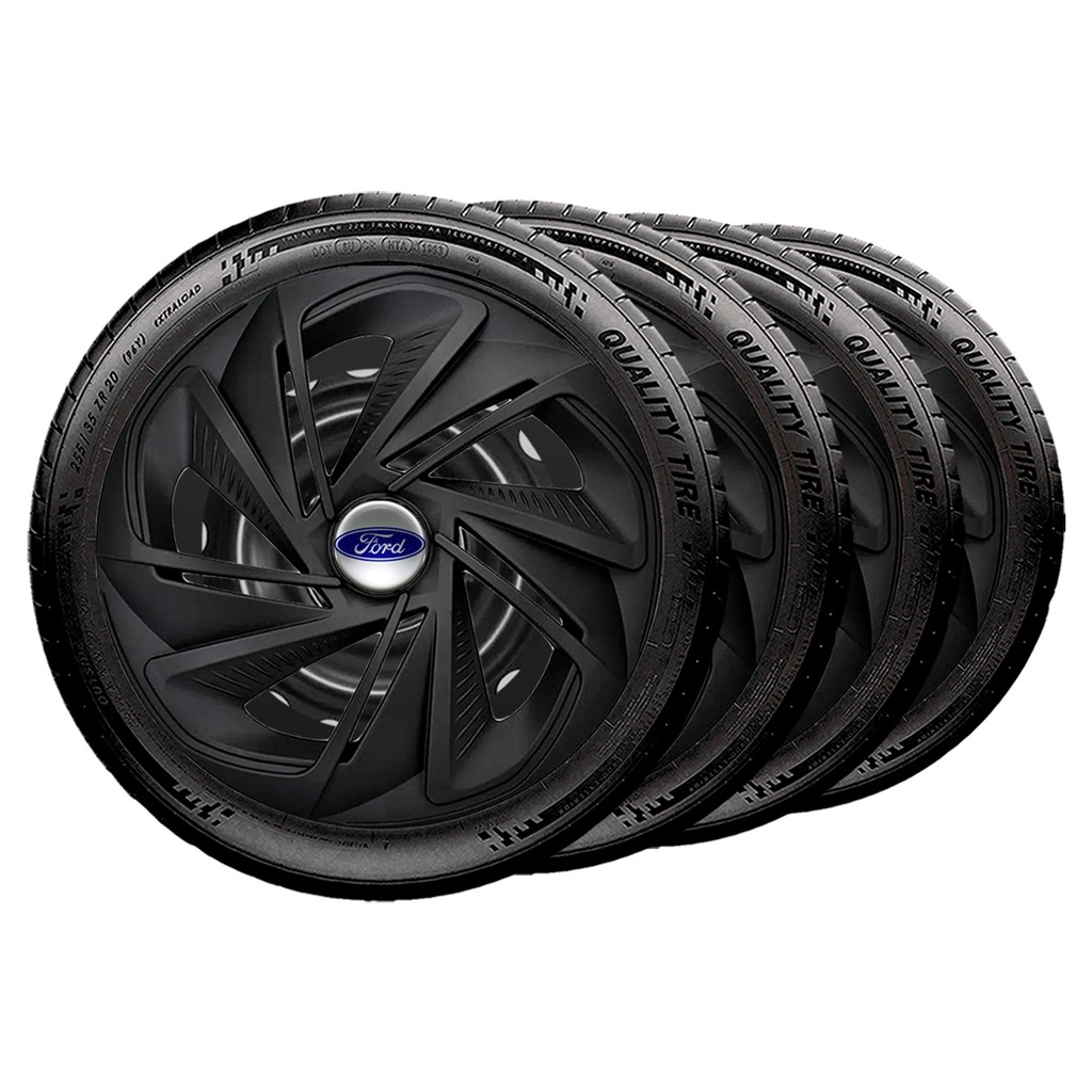 Jogo 4 Calota Esportiva Nitro Aro 14 Preta Fosca Ford Ka Fiesta Focus Escort